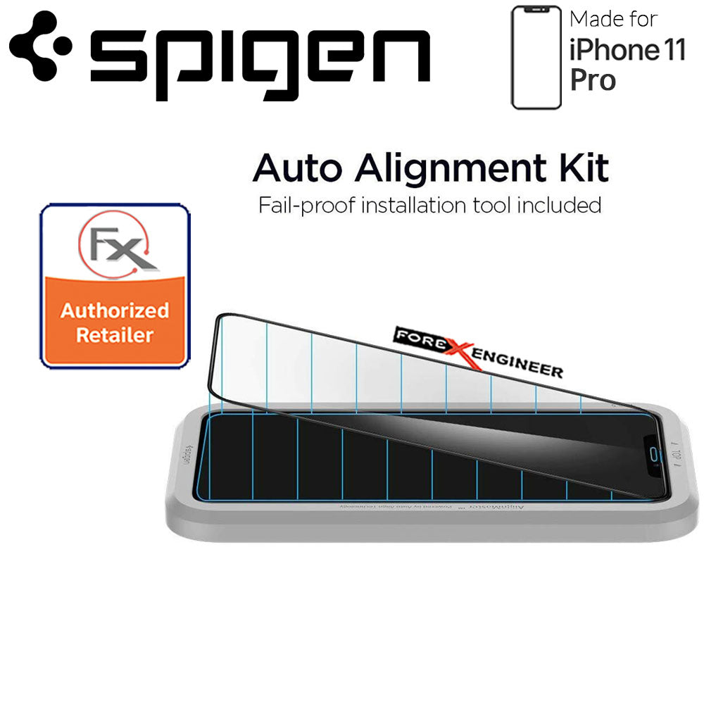 Spigen Screen Protector for iPhone 11 Pro - AlignMaster Full Coverage -  Black Color