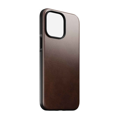 [ONLINE EXCLUSIVE] Nomad Modern Leather Horween Case for iPhone 14 Pro Max - MagSafe Compatible - Rustic Brown (Barcode: 856500012247)