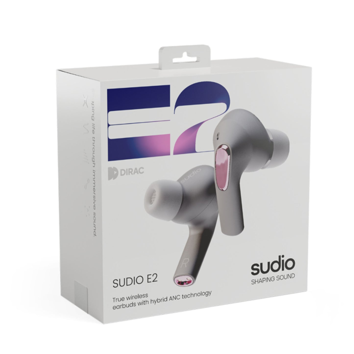 Sudio Wireless Earphone E2 - Hybrid Active Noise Cancellation Spatial Audio - Grey (Barcode: 7350071384657 )