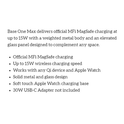 Nomad Base One Max - MagSafe and Apple Watch Charging Base 15W - Silver ( Barcode: 856500011745 ) - Forexengineer -Malaysia- 856500011745