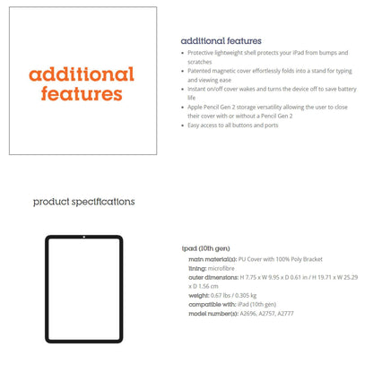 STM Studio for iPad A16 11th Gen ( 2025 ) / iPad 10.9” 10th Gen ( 2022 ) - Black (Barcode : 810046113622 )