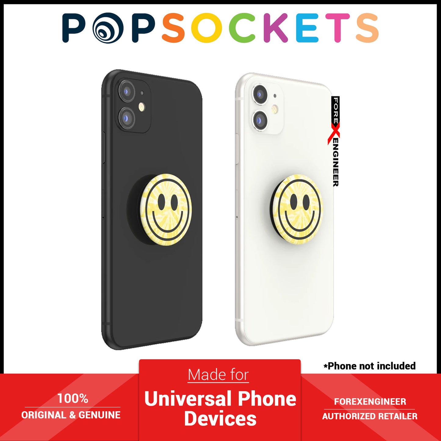 PopSockets PopGrip Swappable - Tie Dye Smiley (Barcode: 840173705001 )