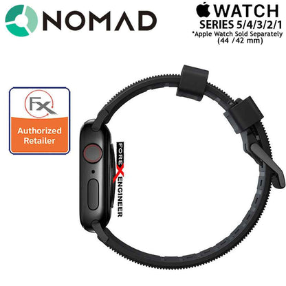 [ONLINE EXCLUSIVE] Nomad Rugged Strap Version 2 for Apple Watch Series 7 - SE - 6 - 5 - 4 - 3 - 2 - 1 (  45mm - 42mm - 44mm ) - Black ( Barcode: 856500018645 )