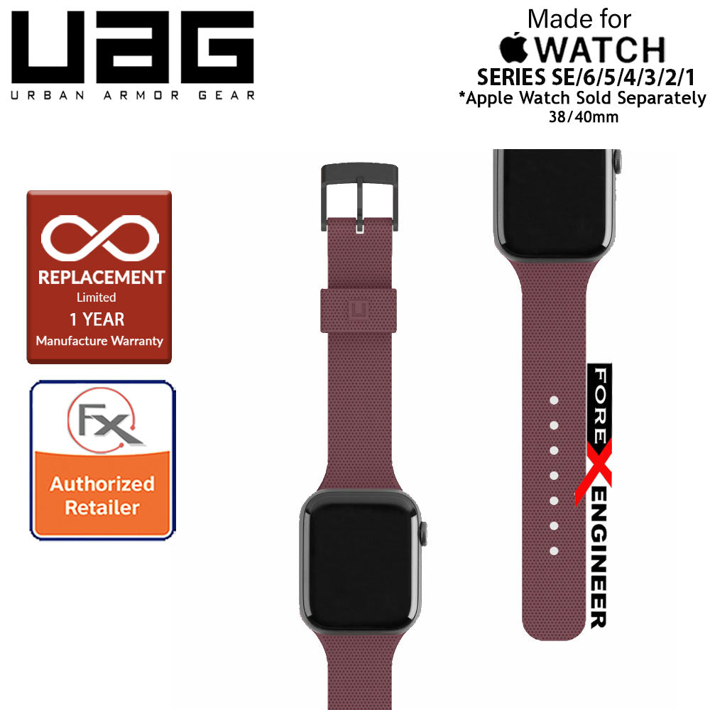 UAG [U] Dot Silicone Strap for Apple Watch Series 7 - SE - 6 - 5 - 4 - 3 - 2 - 1 ( 41mm - 40mm - 38mm ) - Aubergine (Barcode: 812451036275 )