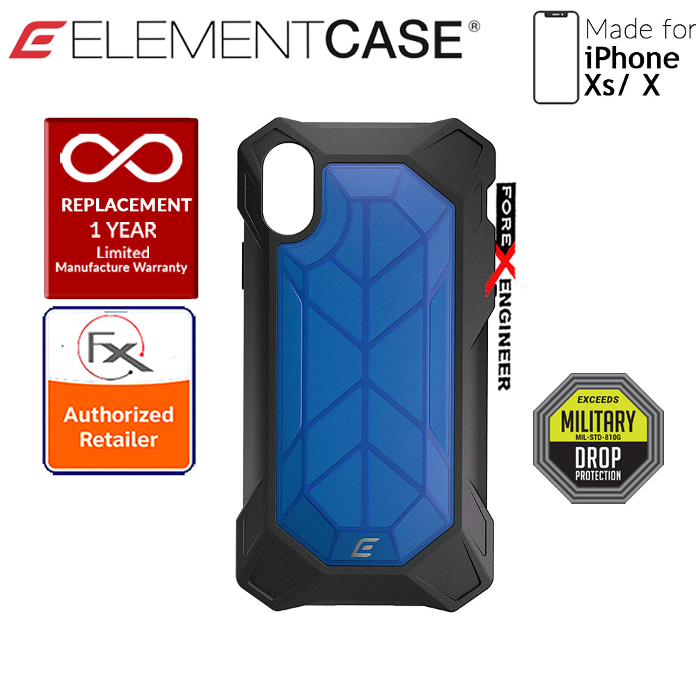 Element Case Rev for iPhone Xs - X - 3 meters Drop Proof Protection - Blue