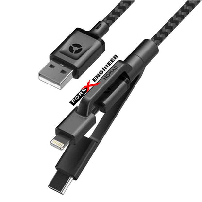 Nomad Universal Cable 1.5 meters with 3 in 1 Data Cable - Black (New barcode-Packagin 856504015473)