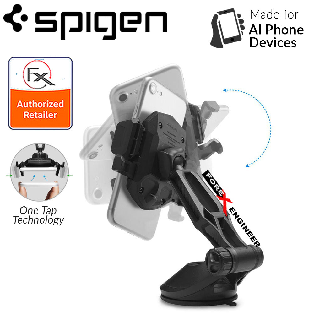 DE-RESERVE Spigen Car Mount Holder Kuel Signature TS36 -360 Angles with One Tap Technology - Black