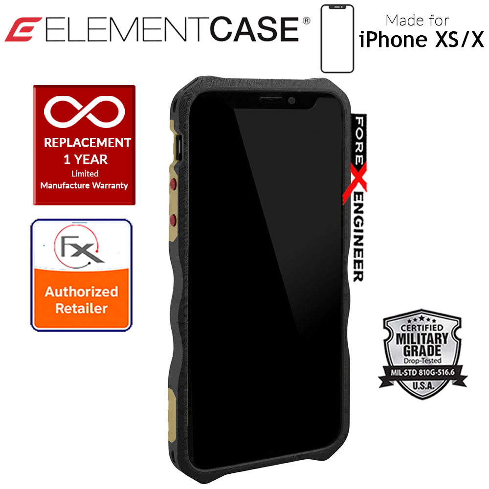 Element Case Recon for iPhone X - Xs - Military Grade Drop Proof Protection Case - Coyote