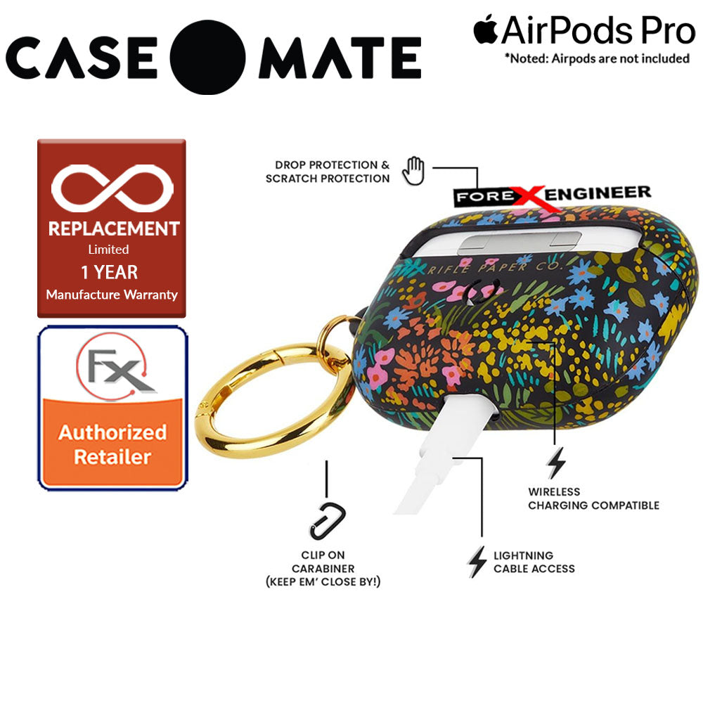 Case Mate Rifle Paper for Airpods Pro - Meadow with Gold Circular Ring ( Barcode : 846127191128 )