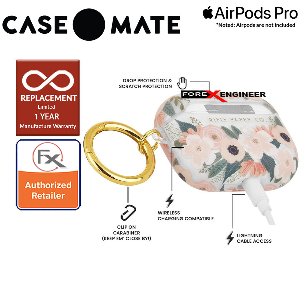 Case Mate Rifle Paper for Airpods Pro - Wildflowers with Gold Circular Ring ( Barcode : 846127194044 )