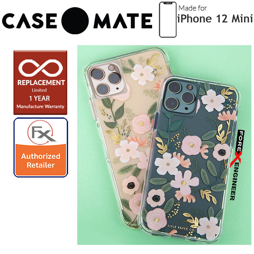 Case Mate Rifle Paper Co. for iPhone 12 Mini 5G 5.4" - Wild Flowers with MicroPel (Barcode: 846127196598 )