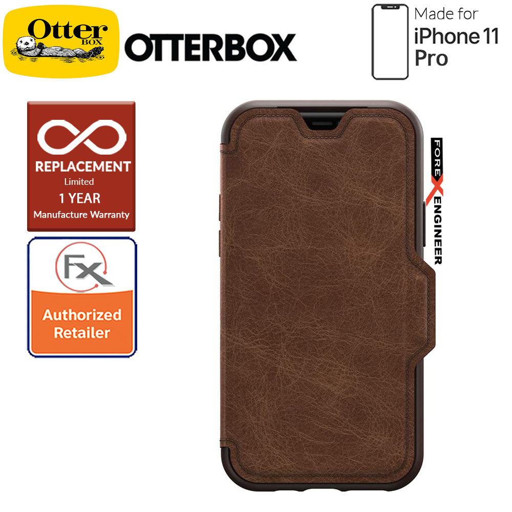 Otterbox Strada for iPhone 11 Pro - Leather Folio Case - Espresso Brown Color