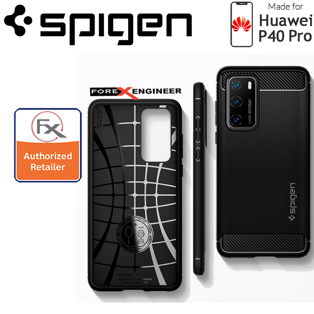Spigen Rugged Armor for Huawei P40 - Matte Black Color ( Barcode : 8809685629221 )