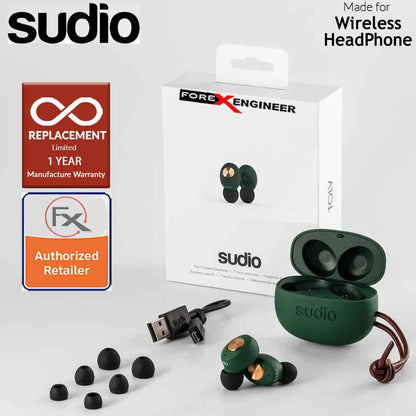 Sudio TOLV True Wireless Earbuds - Instant pairing - Green Color ( Barcode : 7350071381953 )