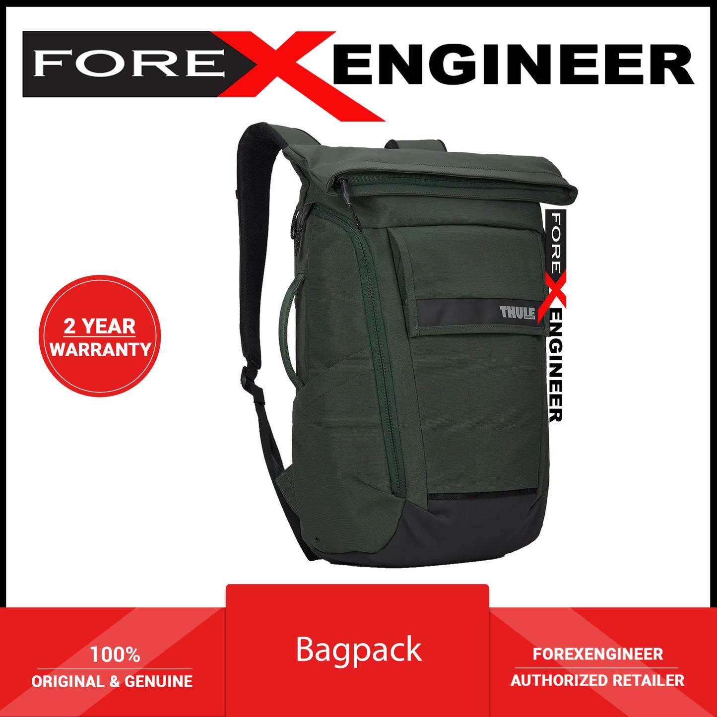 Thule Paramount Backpack 24L - Fit for 15.6" laptop or 16" Macbook and 10.5" tablet - Racing Green (Barcode: 0085854249683 )