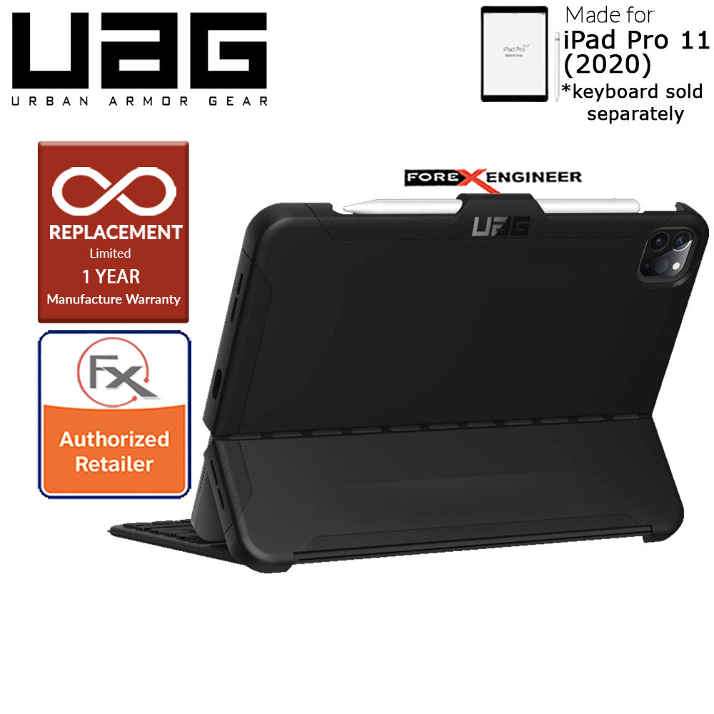 UAG Scout Series for iPad Pro 11 inch 2nd Gen 2020 - Compatible with Smart Keyboard Folio - Black Color ( Barcode: 812451034875 )