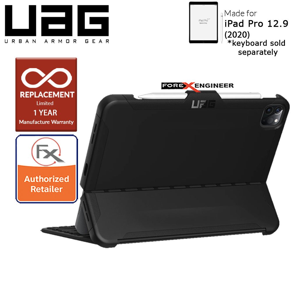 UAG Scout Series for iPad Pro 12.9 inch - 12.9" 4th Gen 2020 - Compatible with Smart Keyboard Folio - Black Color ( Barcode: 812451034851 )