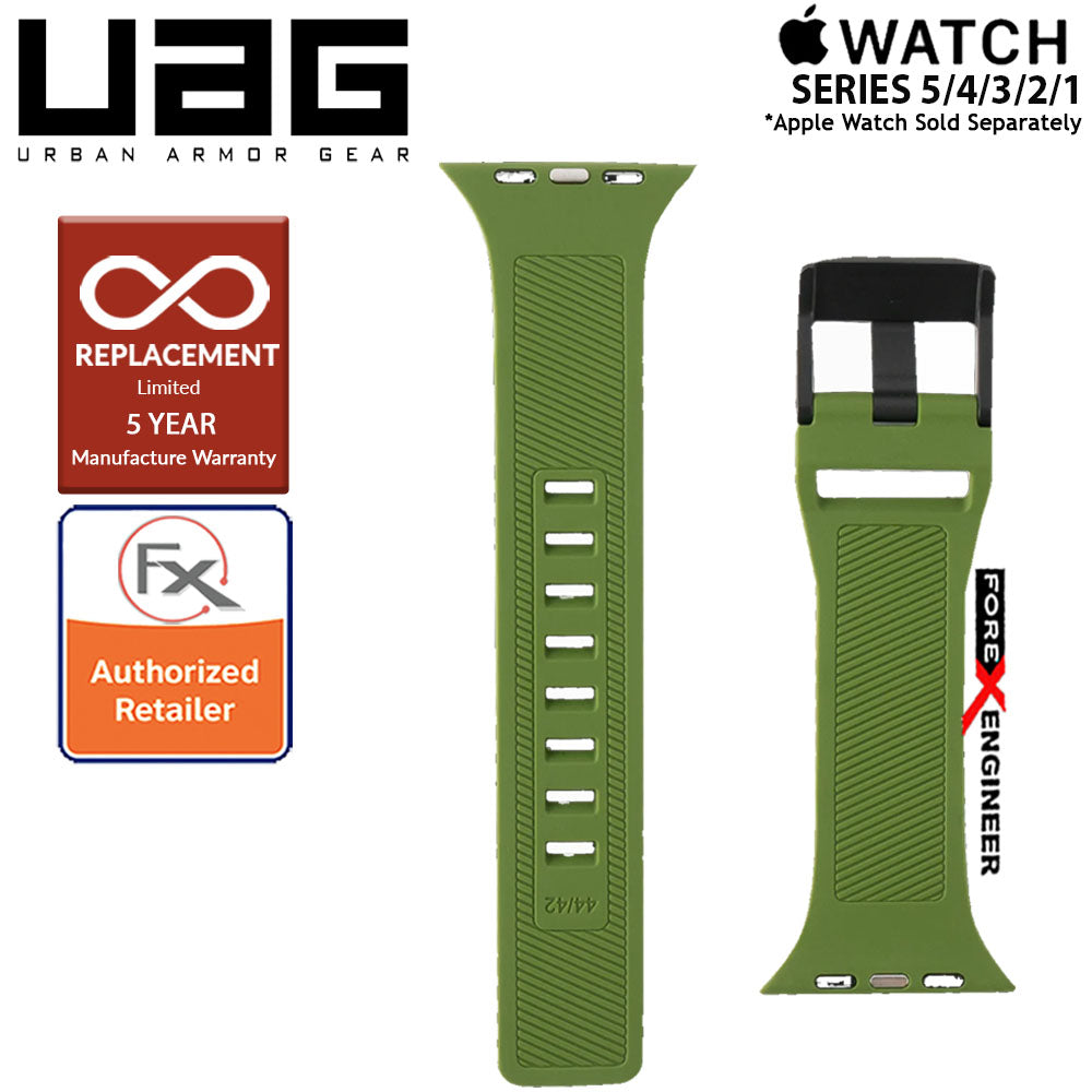 UAG Scout Strap for Apple Watch Series 7 - SE - 6 - 5 - 4 - 3 - 2 - 1 ( 45mm - 42mm - 44mm ) - Stainless steel hardware - Olive Color ( Barcode : 812451034356 )