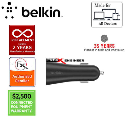 Belkin BOOST↑UP™ 2 Port Car Charger 4.8A - 24W - Black - Forexengineer-malaysia