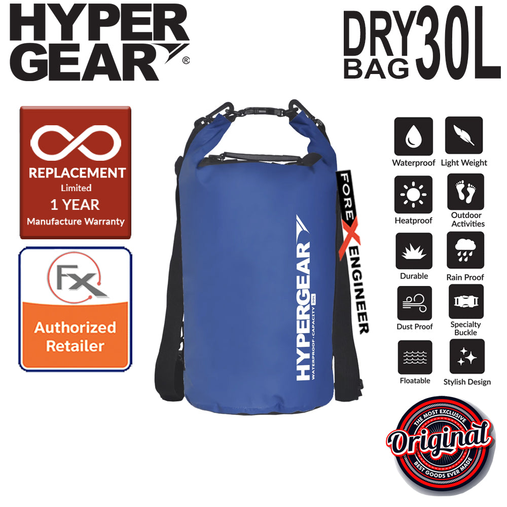 HyperGear 30L Dry Bag - IPX6 Waterproof Specification - Blue