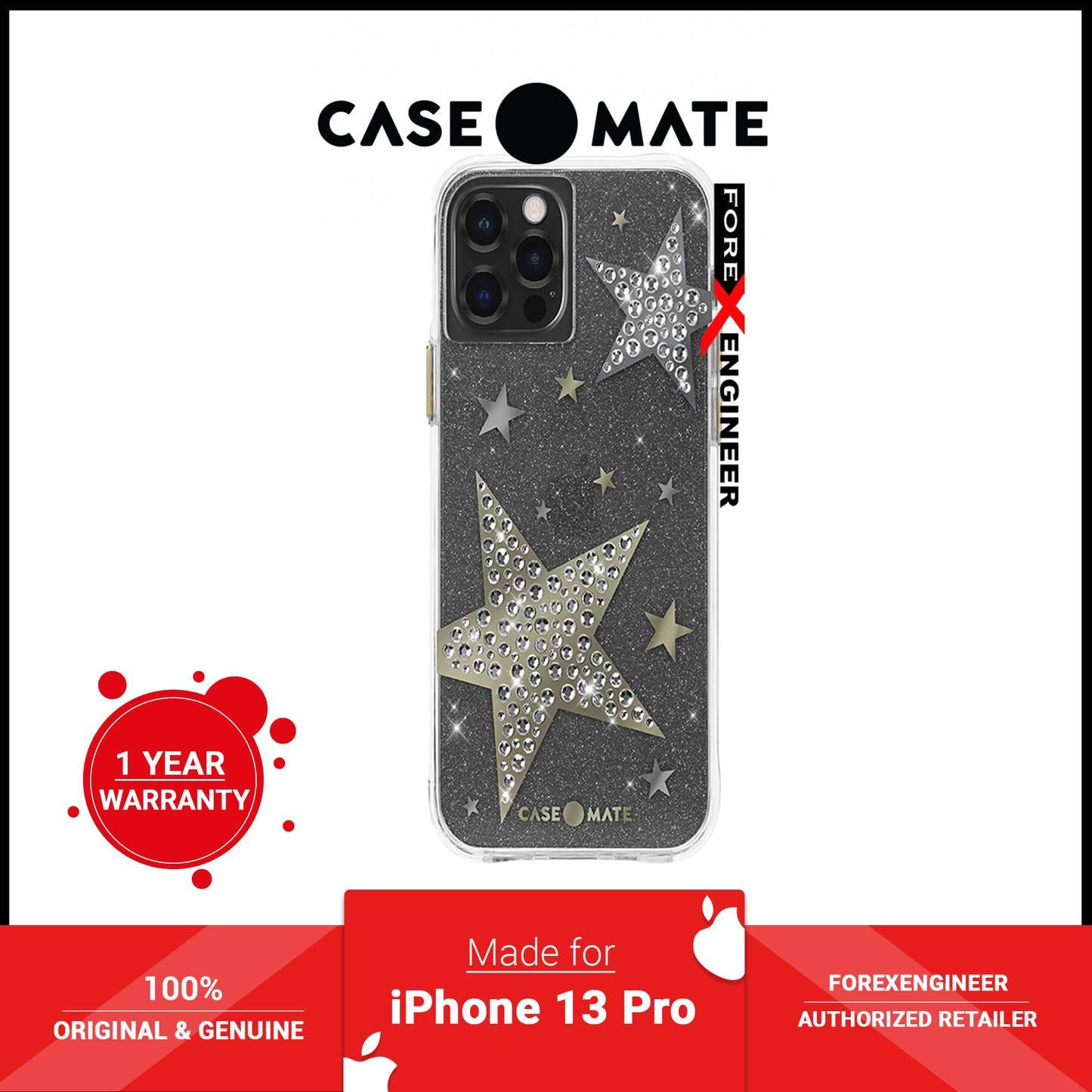 Case-Mate Sheer Superstar for iPhone 13 Pro 6.1" 5G with Antimicrobial - Clear (Barcode: 840171706468 )