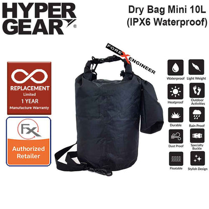HyperGear Dry Bag Lite 10L - IPX6 Waterproof Specification - Black - Forexengineer-malaysia