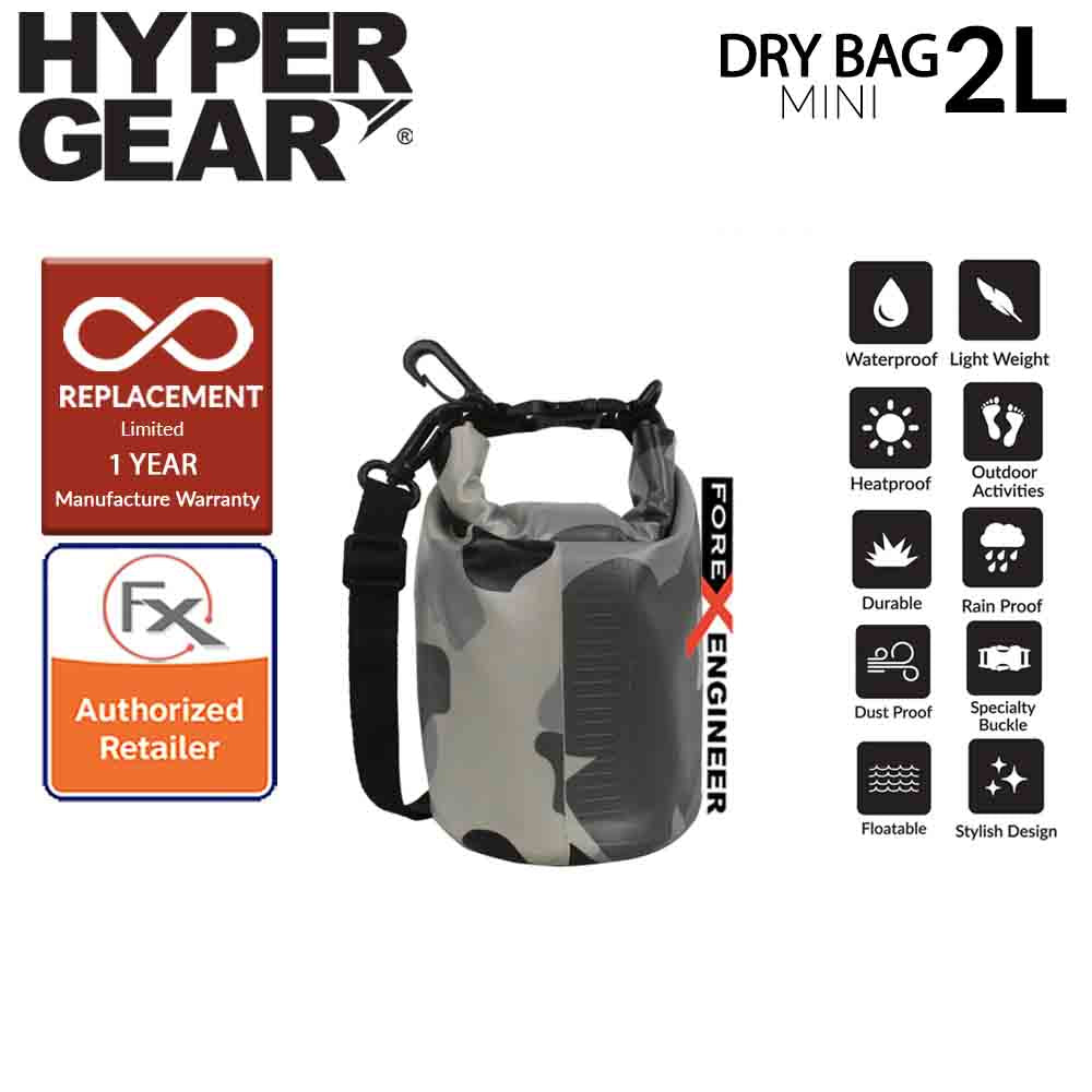HyperGear Dry Bag Mini 2L - Camouflage Grey Alpha