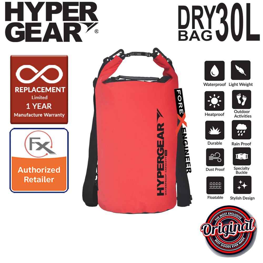 HyperGear 30L Dry Bag - IPX6 Waterproof Specification - Red