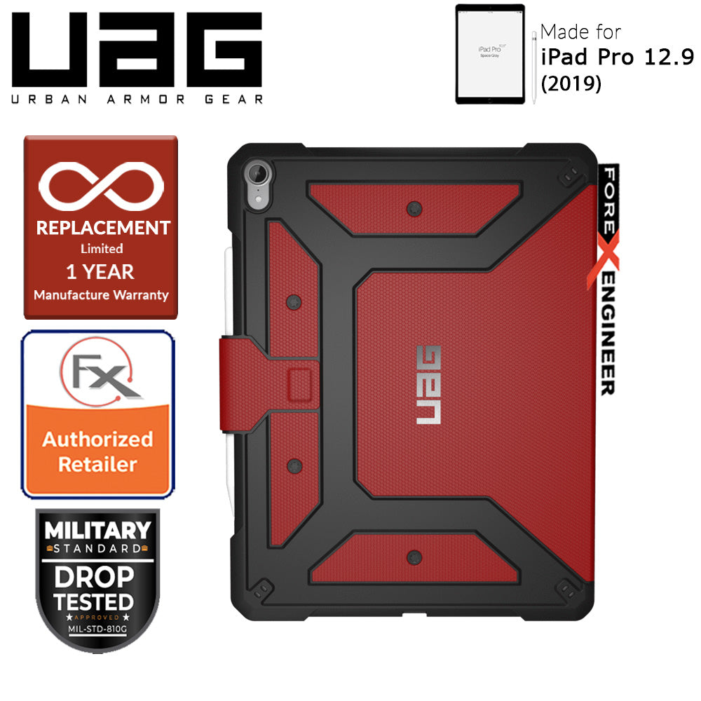 UAG Metropolis for iPad Pro 12.9 inch 2019 - Rugged Military Drop Tested iPad Case - Magma