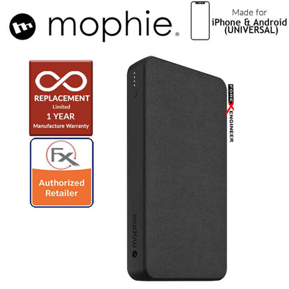Mophie Powerstation 10,000mAh Power Bank for Smartphones, Tablets & USB Devices (Fabric Design) - Black - Forexengineer-malaysia