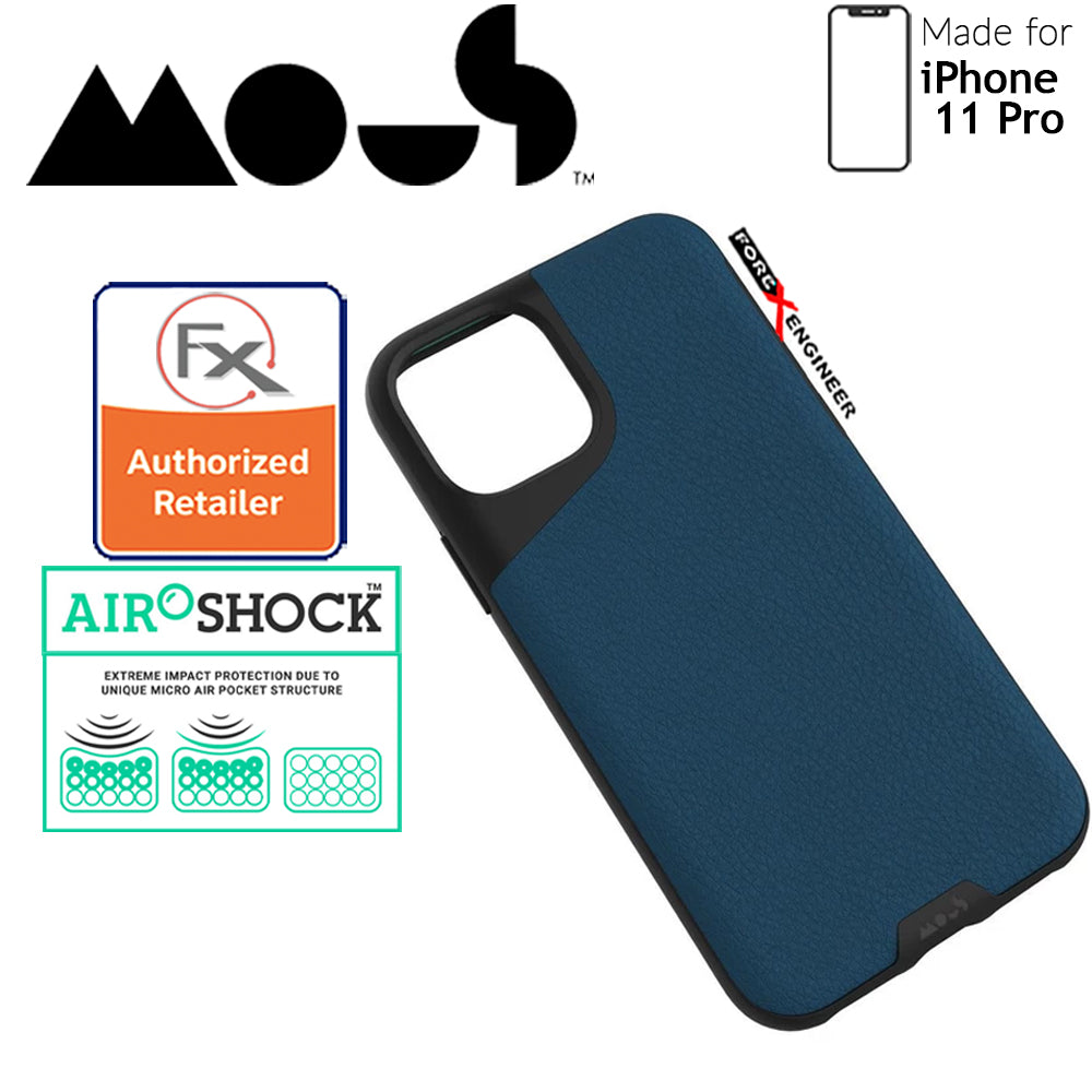 Mous Contour Colour for iPhone 11 Pro (Blue Leather)