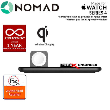 Nomad Wireless Charging Dock Base Station for  Apple Watch and works with all Qi enabled devices - MFi-certified Apple Watch Charger - Black (wireless charging station) - Forexengineer-malaysia
