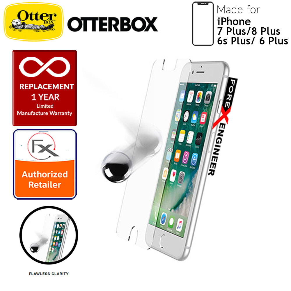 [RACKV2_CLEARANCE] OtterBox Alpha Glass Screen Protector for iPhone 8 Plus - 7 Plus - 6s Plus - 6 Plus - Tempered Glass with Resists Scratches and Shattering - Clear