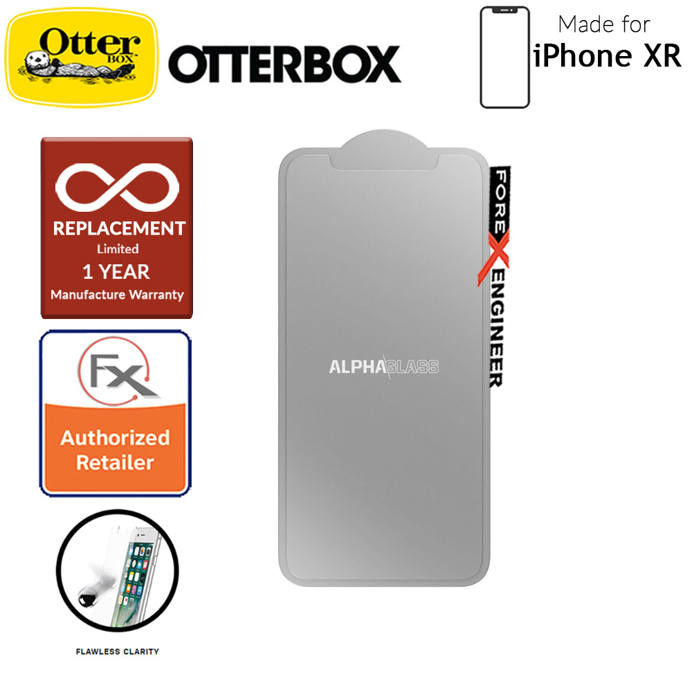 OtterBox Alpha Glass Screen Protector for iPhone XR  - Tempered Glass with Resists Scratches and Shattering - Clear