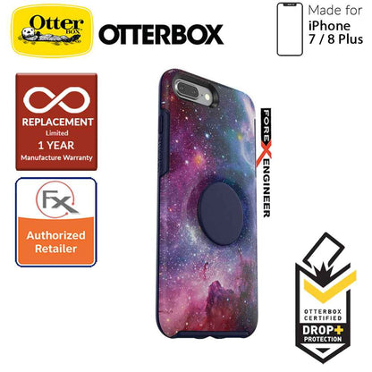 OTTER + POP Symmetry for iPhone 7 Plus - 8 Plus - Slim Protective Case with Pop Sockets - Blue Nebula - Forexengineer-malaysia