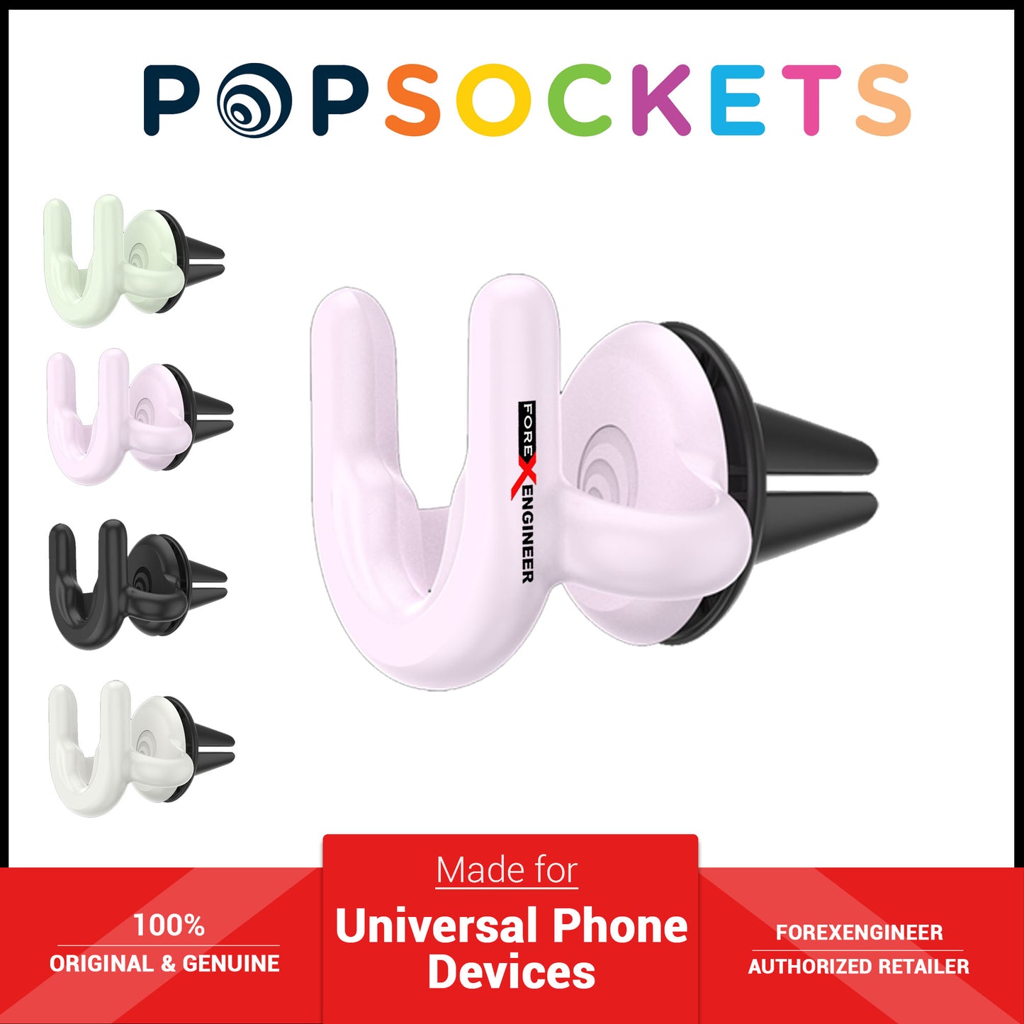 PopSockets PopMount 2 Car Vent Mount -  White ( Barcode : 842978172231 )