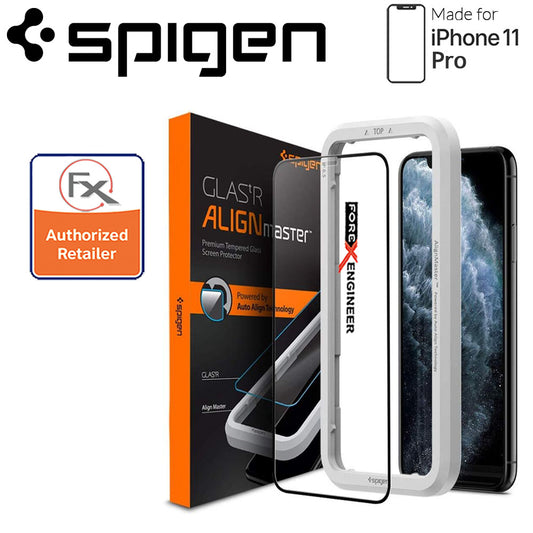 Spigen Screen Protector for iPhone 11 Pro - AlignMaster Full Coverage -  Black Color