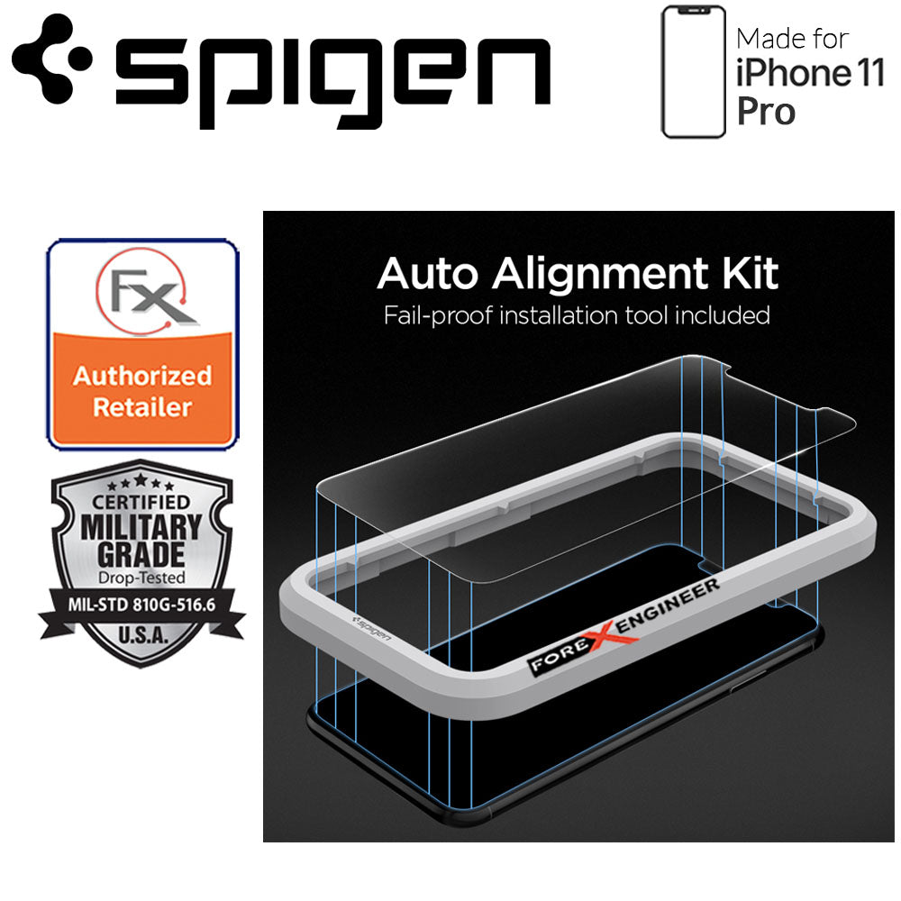 Spigen Screen Protector for iPhone 11 Pro - AlignMaster Full Coverage -  Black Color