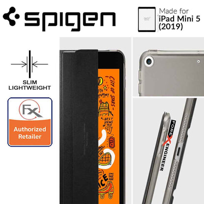 Spigen Smart Fold Case for iPad Mini 4 - iPad Mini 5 (2019) - Leather Tri-Fold Cover - Black - Forexengineer-malaysia