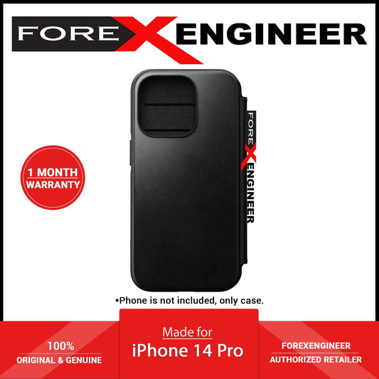 [ONLINE EXCLUSIVE] Nomad Modern Leather Folio Horween Case for iPhone 14 Pro - MagSafe Compatible - Black (Barcode: 856500012315 )