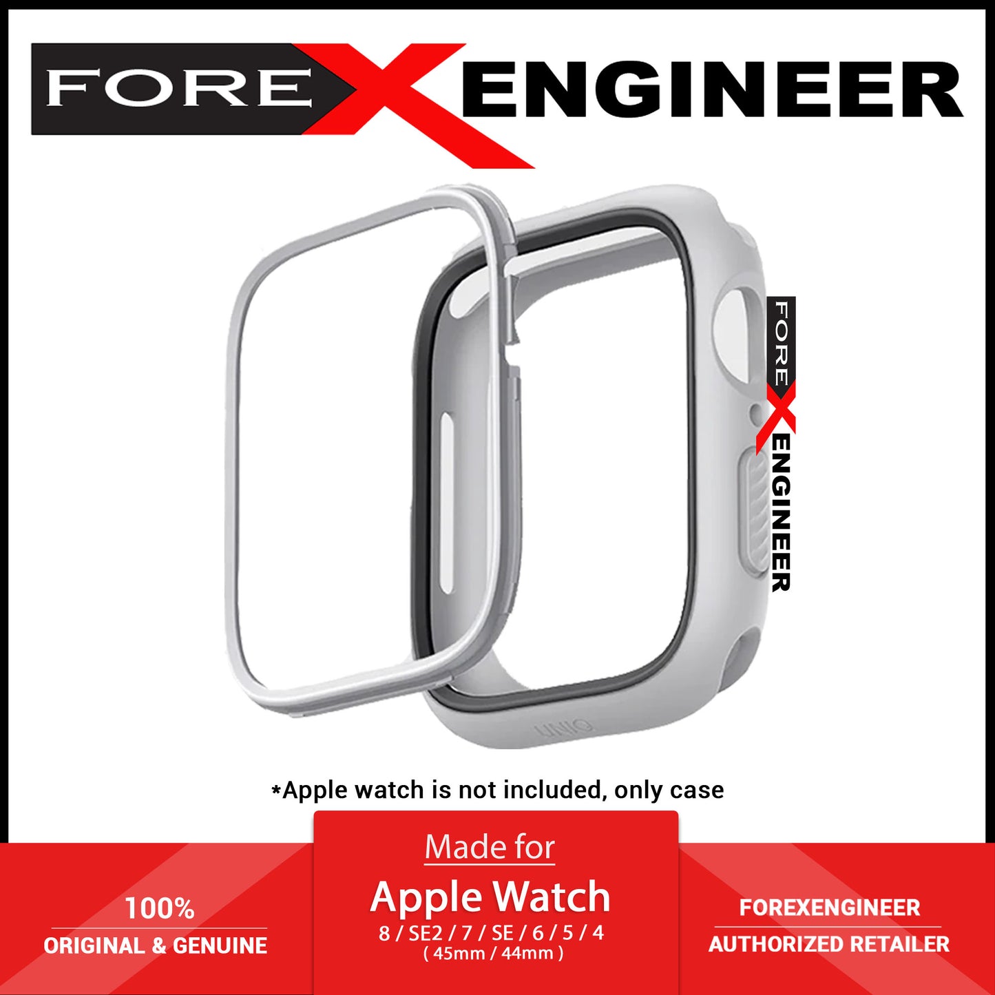 Uniq Moduo Case for Apple Watch ( 45mm - 44mm ) Series 8 - SE2 - 7 - 6 - SE - 5 - 4 - Chalk (Chalk-Stone Grey) (Barcode: 8886463680995 )