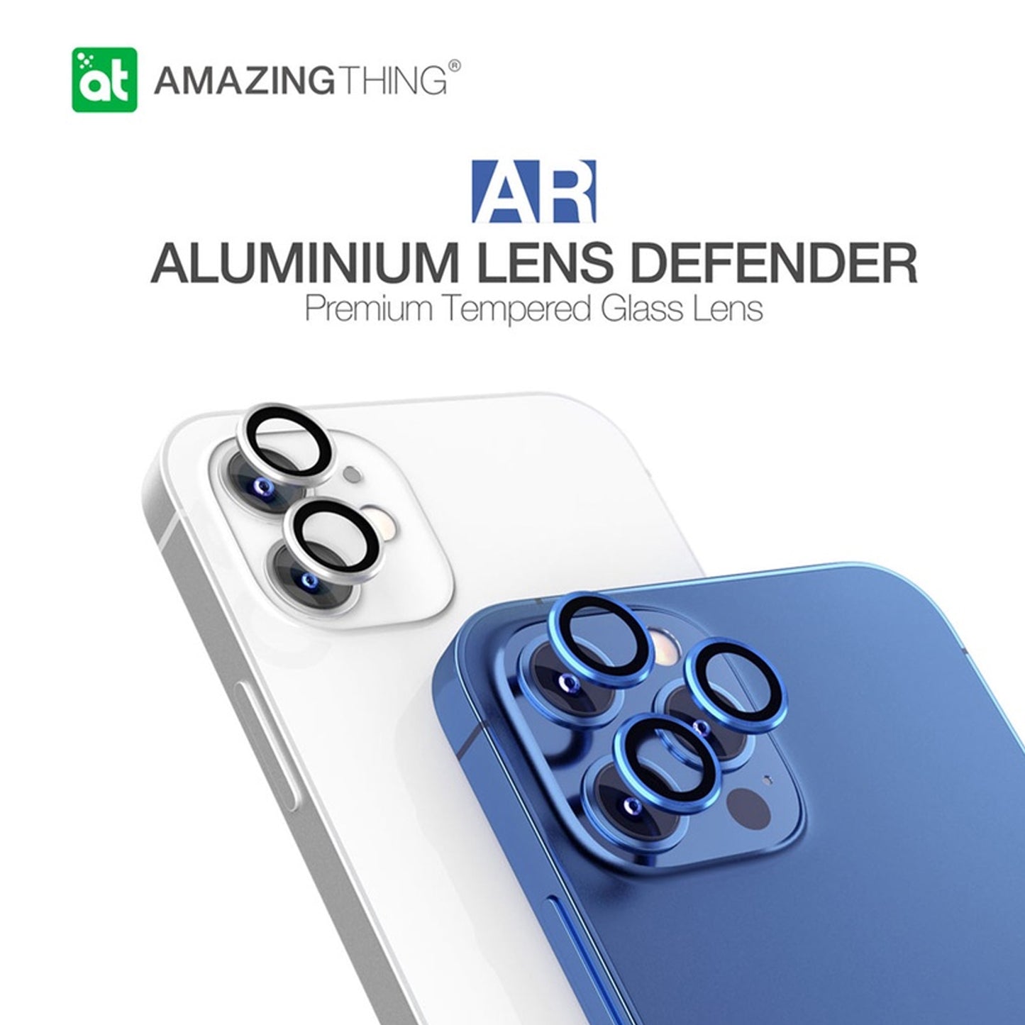 AMAZINGthing SUPREME AR 3D LensGlass Protector for iPhone 13 - 13 Mini 5G ( Two Lens ) - Silver (Barcode: 4892878069458 )
