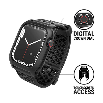 Catalyst Active Defense Case for Apple Watch Series 7 ( 45mm ) - with intergrade bands - Stealth Black (Barcode: 840625112432 )
