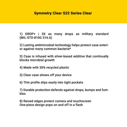 Otterbox Symmetry Clear Series Case for Samsung Galaxy S22 Plus - Clear (Barcode: 840104296646 )