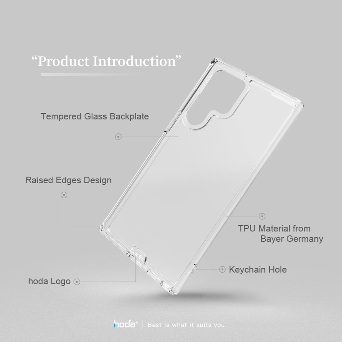 Hoda Crystal Pro Glass Case for Samsung Galaxy S22 Ultra - Military Standard - Clear (Barcode: 4711103543856 )