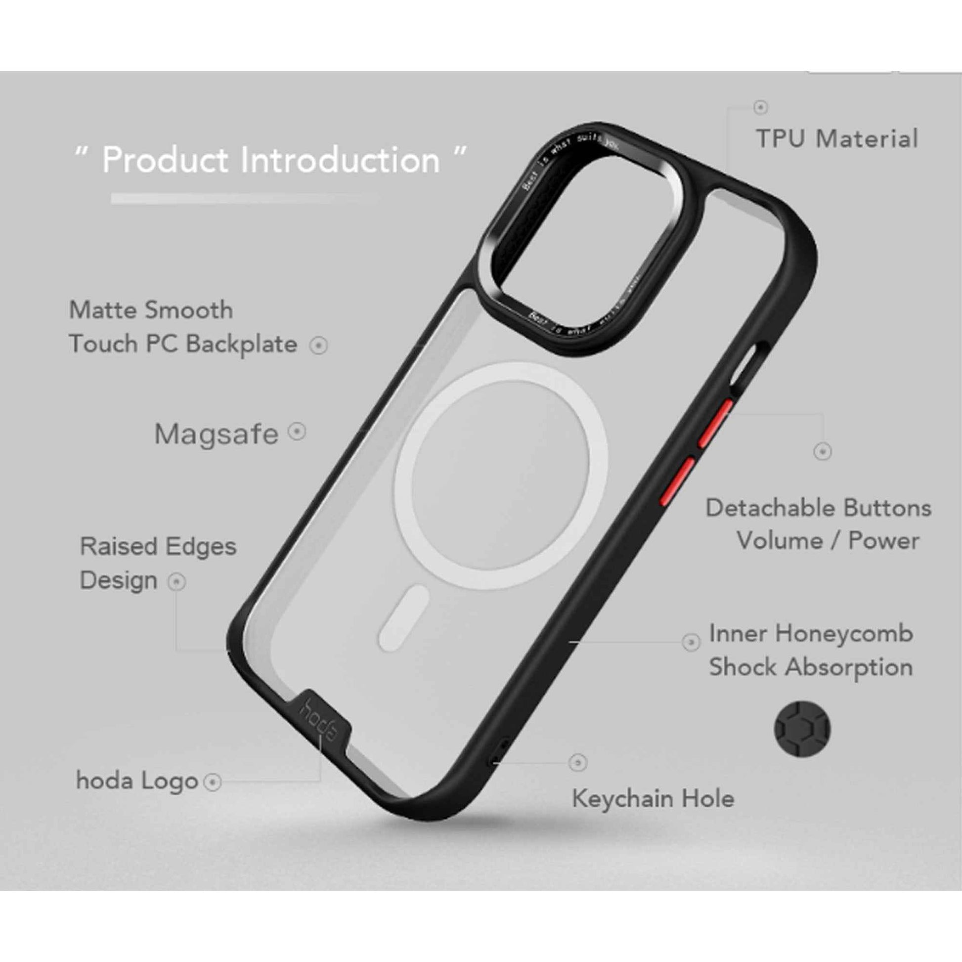 Hoda Rough Case for iPhone 14 - MagSafe Compatible Military Standard  - Black ( Barcode: 4711103545225 )