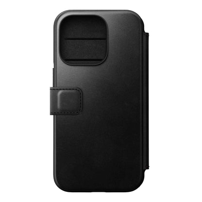 [ONLINE EXCLUSIVE] Nomad Modern Leather Folio Horween Case for iPhone 14 Pro - MagSafe Compatible - Black (Barcode: 856500012315 )