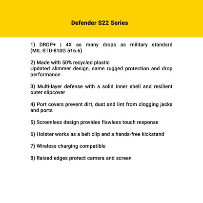 Otterbox Defender Series Case for Samsung Galaxy S22 Ultra - Black (Barcode: 840104295229 )