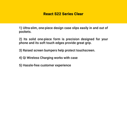 Otterbox React Series Case for Samsung Galaxy S22 Ultra ( with Screen Protector ) - Clear (Barcode: 840262362696 ) - Forexengineer -Malaysia- 840262362696