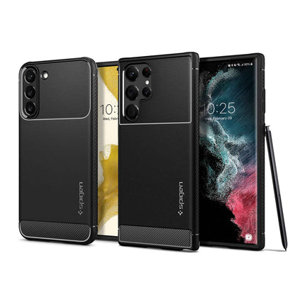 Spigen Rugged Armor Case for Samsung Galaxy S22 Ultra - Matte Black